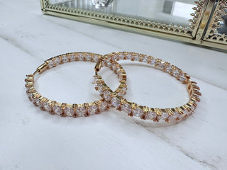 Gold Gem Hoops